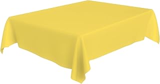 AEX Disposable Yellow Table Cloth | 54" x 72" Waterproof Tablecloth Party Decoration | Rectangular Dining Table Covers | Plastic Tablecloths | Solid Color Cover for Picnic Weddings Birthday