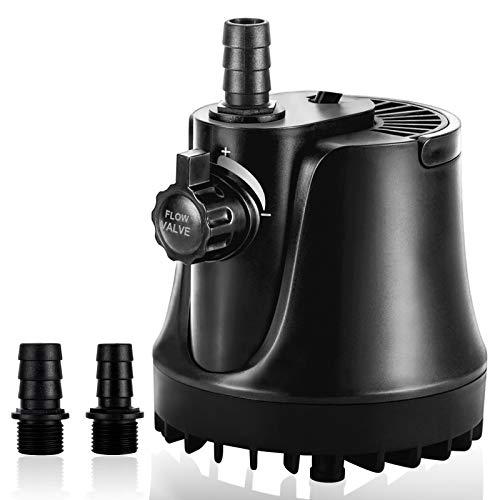 Image of AQQA Submersible Aquarium Water Pump,265GPH 1000L Fish Tank Pump Ultra-quiet Fountain Pump,Adjustable Flow Rate With High Lift,2 Nozzles 6ft Power Cord For Aquarium,Fish Tank, Pond, Hydroponics 15W