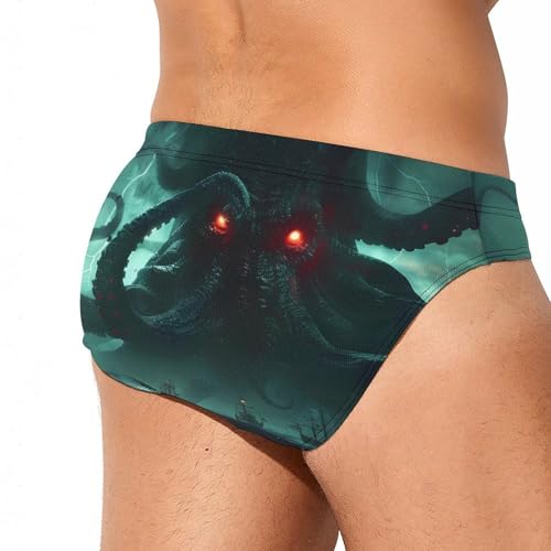Cthulhus in Ocean Men's Swimsuit Brief Quick Dry Bikini Swimwear Bathing Suit Beach Swimming Trunks2