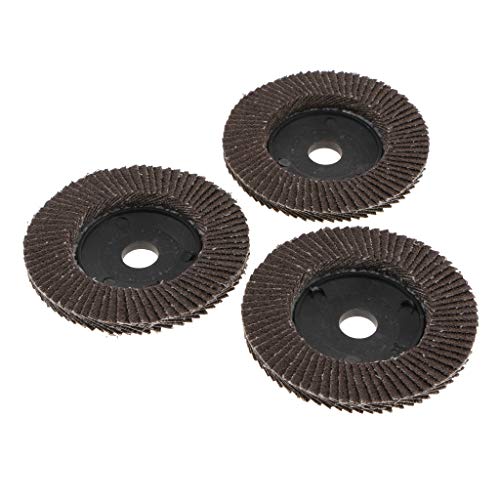 3Pack 4Inch Grit 60# High Density Auto Body Flap Disc Sanding Grinding Wheels for Metal Furniture Polishing