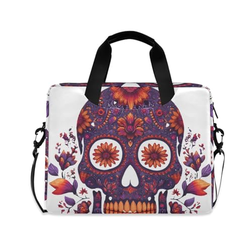 Maletín para portátil con diseño calavera Día de Muertos miniatura 1