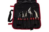STUBAI Jeu d’outils de ferblantier 11 pcs en trousse à rouleau | cisailles à tôle G/D, pince à sertir 45°, gabarit de traçage, embouts & accessoires | qualité pro pour zingueurs & couvreurs