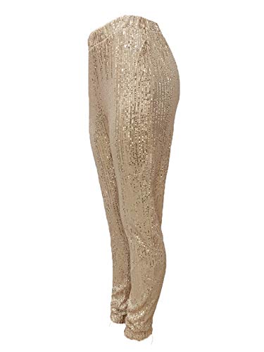 Fawjsais Women Sexy Glitter Sequin Pants High Waist Leggings Evening Party Clubwear4