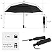 G4Free Compact Travel Umbrella with SAFE LOCK Double Canopy Windproof Auto Open Close Folding Umbrella(Black)