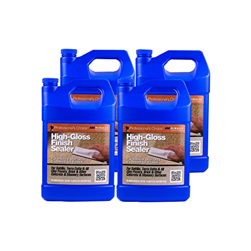 Miracle Sealants High-Gloss Finish Sealer for Tile & Stone, Water Based, Gallon, 4 Pack