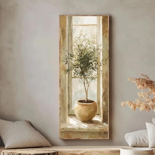 Tableau mural paysage beige pour chambre apaisante | Toile 30x80cm