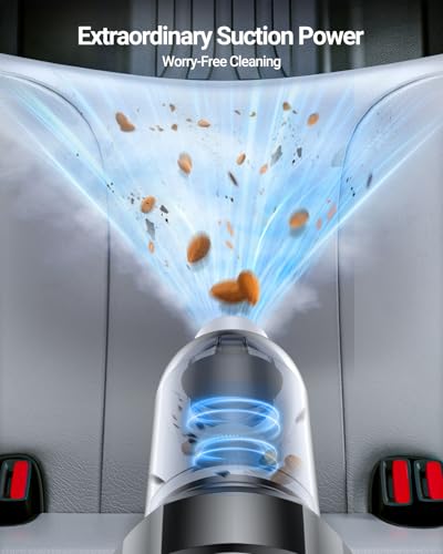 Image of SEALIGHT Car Vacuum Portable Cordless, Handheld Cordless with High Power, Type-C Charging, 2 Suction Modes, Up to 40 Mins Runtime, Small Mini Vacuum for Car, Pet, Home