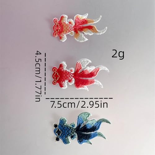 Oudeke 3Pcs Goldfish Lucky Fish Hair Clips Cloth Hair Barrettes For Girls Women thumb #2