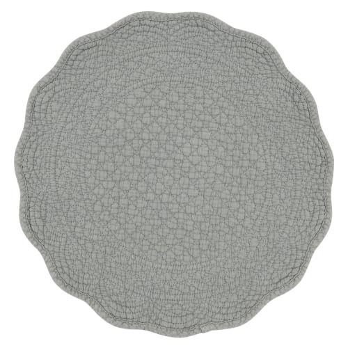 Sets de table matelassés en coton bleu-gris protégeant votre table de salle à manger