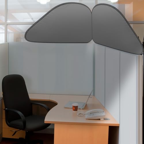 Juexica Foldable Office Cubicle and Desk Shade, Portable 29.5 Inch Cubicle Shade Canopy for Light Sensitive Workers, Block Light and Airflow, for Working Partitions Corner Privacy Accessories(Gray)