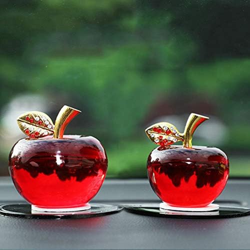 Apple Figurines Christmas Crystal Apple Paperweight Glass Crafts Home Decoration Car Ornaments Figurine Miniature Souvenir Gifts(Crystal Leaf)