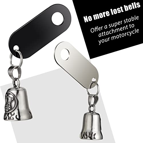 Image of 4 Pieces Motor Bell Hangers and 4 Pieces Split Rings, Fits for Any Bell (Black, Silver)