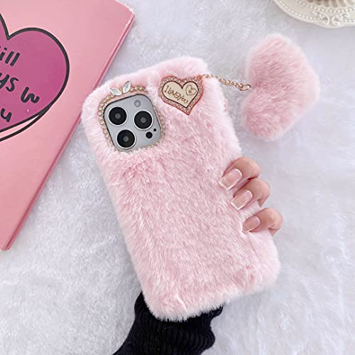 ZTUOK Étui de protection pour iPhone 11, luxueux, chaud, fait à la main, fourrure douce, moelleux, en peluche, résistant aux chocs, rose ZTUOK Étui de protection pour iPhone 11, luxueux, chaud, fait à la main, fourrure douce, moelleux, en peluche, résistant aux chocs, rose