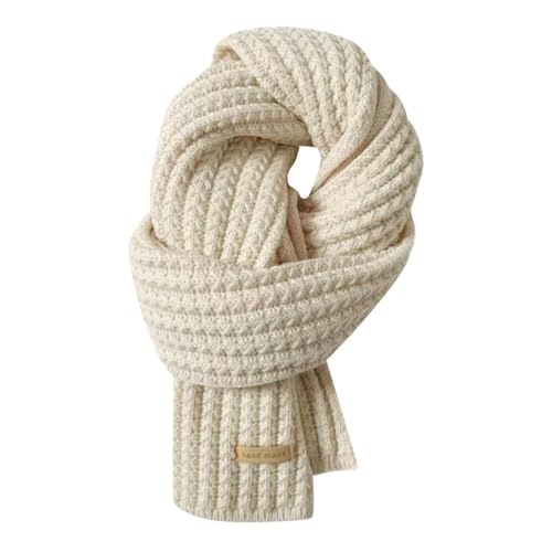 Damen-Strickschal, gemütlicher Winterschal Dicker Wolle für Paare (Beige, One Size)