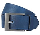 Eindornschließe Bernd Götz Gürtel Herrengürtel Ledergürtel Kürzbar Blau 163, Länge:105, Farbe:Blau