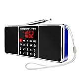 Lefon Multifunction Digital FM Radio Media Speaker MP3 Music Player Support TF Card USB Drive with LED Screen Display and Setting Timing Shutdown Function (Blue)