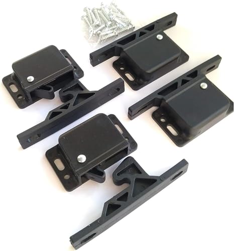 Grabber Cabinet Door and RV Drawer Latch - Push to Close Catches with Pull Force - 4 Pack