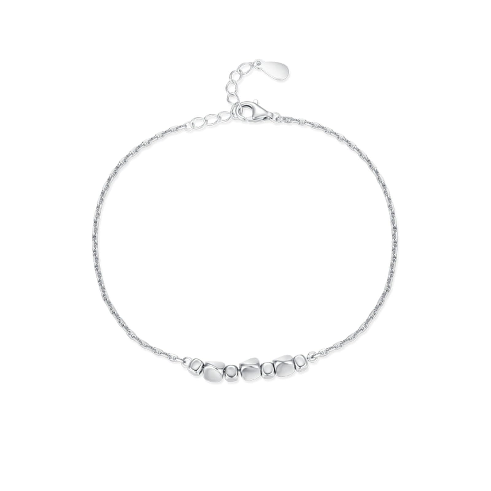 Pulsera de mujer de boda, juego de pulseras de amistad con geometría de oro blanco, regalos divertidos