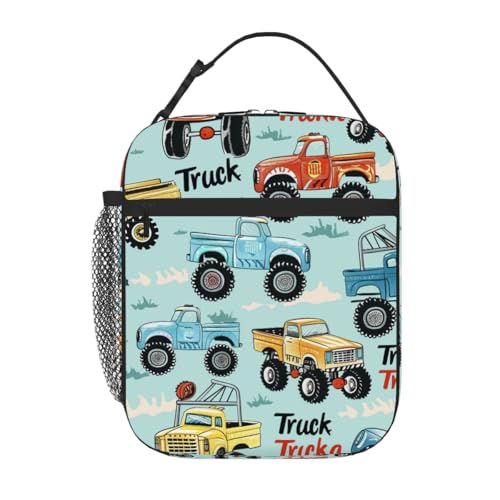 OSAM SPACE Car Lunch Bag for Kids Girls Boys Insulated Lunch Box for Women Men Cute Truck Lunch Tote Bag Reusable Cooler Bag for School Picnic Travel Camping