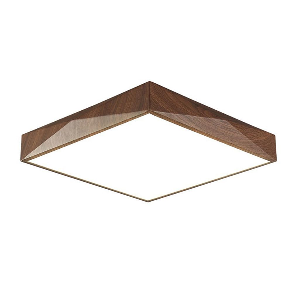 Plafonnier LED Encastré Avec Abat-jour En Similibois, Luminaire Carré En Acrylique, 1 Lot De 55 Cm, 48 W, Intensité Variable Et 3 000 K, 4 500 K, 6 000 K, 3 Couleurs Au Choix, Pour Cuisine