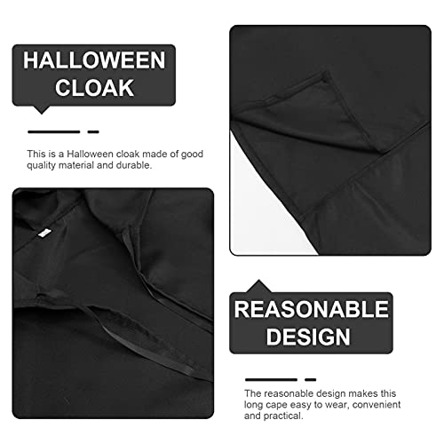 Cape d'Halloween avec masque de mascarade noir en polyester