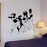 HUANYIN Vinyl Aufkleber Tanzschritte Jugendzimmer Hip Hop Tanz Art Deco Street Dance Wandaufkleber Teenager Schlafzimmer Mode Dekoration, 49x42cm