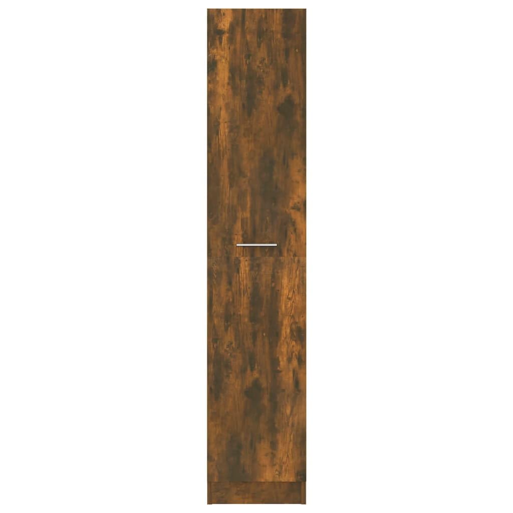 Armario farmacéutico de madera de roble ahumado, 30 x 42,5 x 150 cm, con diseño extraíble, cajón, compartimento para oficina, salón, pasillo, sótano, taller, bandeja organizadora