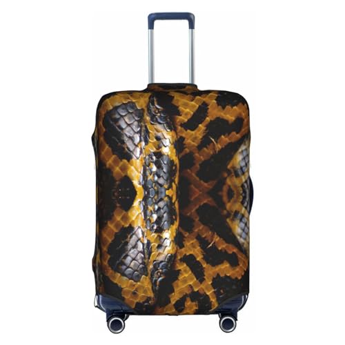 Housse de bagage serpent jaune contre les rayures de valise XL avec fermeture éclair