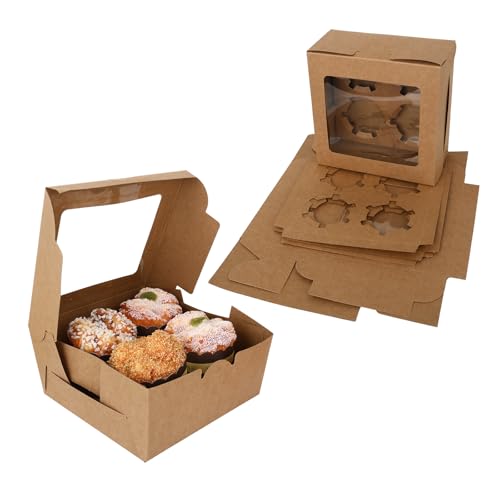 20 Pcs Cupcake Boxes 4 Count, Cupcake Boxes 6.3