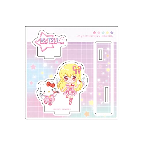 A3 アイカツ！xサンリオキャラクターズ 01 星宮 いちごxハローキティ[ミニキャライラスト] アクリルフィギュアプレート