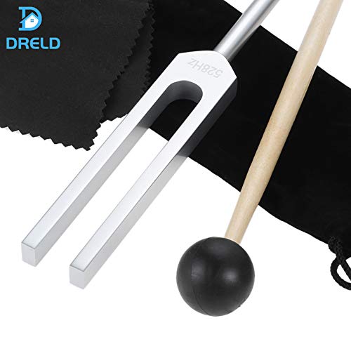 Tuning Fork, 528 Hz Tuning Fork With Silicone Hammer And Cleaning Cloth, Solfeggio Tuning Fork For Dna Repair Healing, Sound Healing, Sound Therapy, Vibration #TOP7
