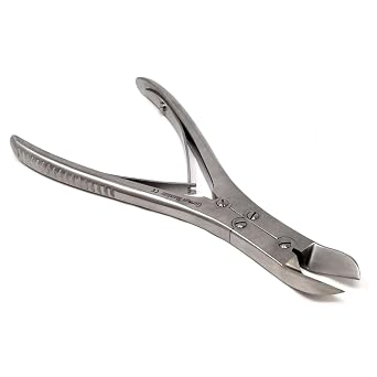 Stainless Steel Bone Cutter 6" Heavy Duty Double Action Forceps with Sharp Curved Blades