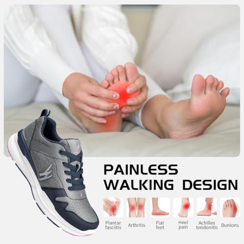 Image of Womens Walking Shoes, Arch Support Women Sneakers for Plantar Fasciitis