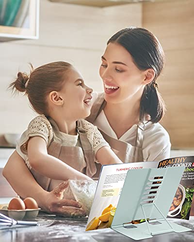 Msdada GX-MKLLSKTSJ-MACARON GREEN-MDUS1 Desk Book Stand Metal Reading Rest Book Holder Angle Adjustable Stand Document Holder Portable Sturdy Lightweight Bookstands-Textbooks Tablet Music Books Cook Recipe thumb #4