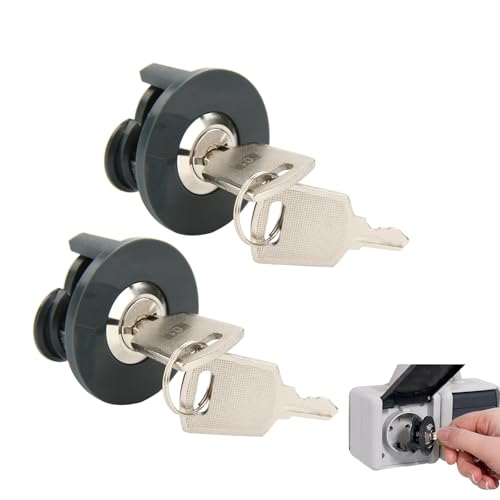 afhgdjr 2 enchufes de seguridad para niños, enchufe con cerradura, cerradura de seguridad, prevención de robo de electricidad, evita el contacto de mascotas y niños