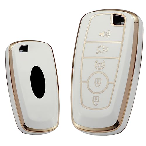 Coque de clé de voiture 5 boutons TPU Ford Fusion Escape beige