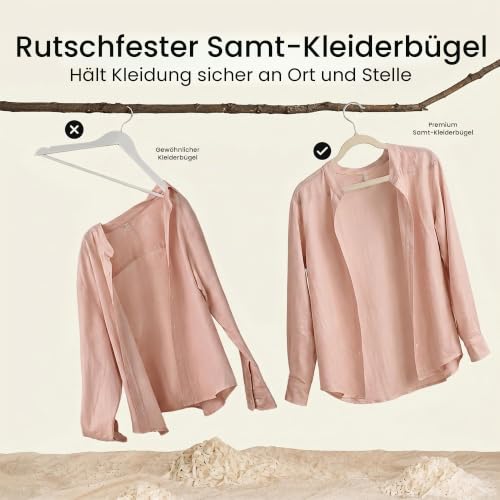 Utopia Home - Antirutsch-Kleiderbügel aus Samt - rutschfeste und strapazierfähige Kleiderbügel aus Samt - Stark genug… – Ansicht 6