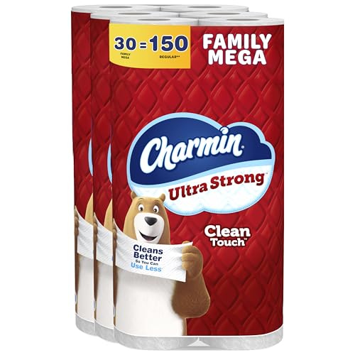 Charmin Ultra Strong Clean Touch Toilet Paper, 30 Family Mega Rolls = 150 Regular Rolls