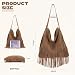 Imagen de EVEOUT Bolso Bandolera con Flecos de Gamuza sintética Oversize Boho Estilo Western Bolso de Hombro Hobo con Borlas