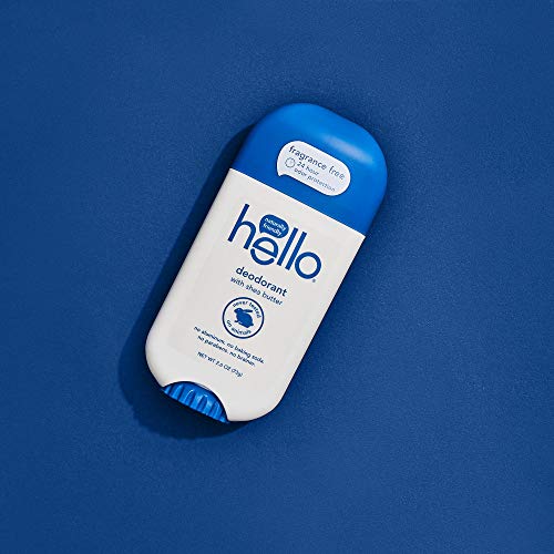 Hello Oral Care Hello Shea Butter Fragrance Free Deodorant For Women + Men Aluminum Free, No Baking Soda, Parabens, Sulfates, 24 Hour Protection, 2.6 Oz (Pack Of 1) Unscented. #TOP4