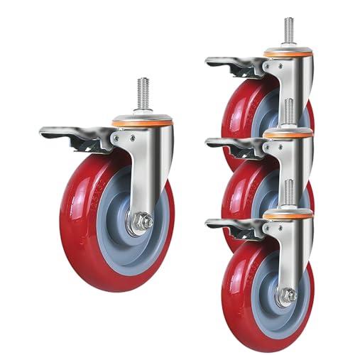 Aenmezen 4Zbg 5C` M10/M12/M16 ˂t LX^[ u[Lt ׏d 300 kg mCYȂ |E^ LX^[ ؍ނ^CȂǏɓKp(With brake,M12*30mm)