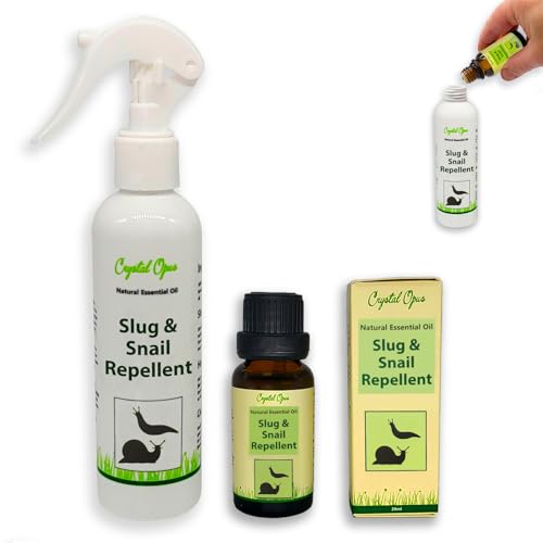 Makes 40+ Bottles of Slug & Snail Repellent Spray. Tried & Tested Concentrated Blend. Ultra-Effective 100% Natural & Safe Deterrent. Made from Essential Oils Hated by Slugs & Snails. Indoor & Outdoor