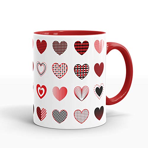 Gift Arcadia Ceramic Little Heart Coffee Mug - 1 Piece, Red, 330ml (A014)