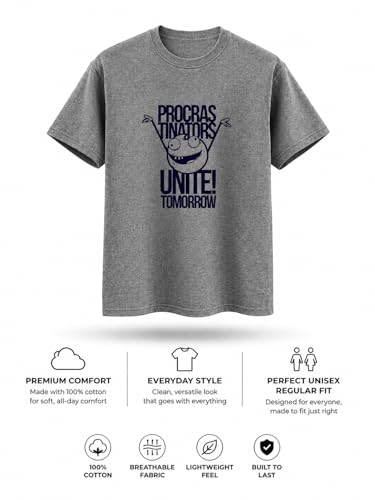 Image of Vastrio Unisex Procrastinators Unite Graphic Regular Fit Cotton T-Shirt