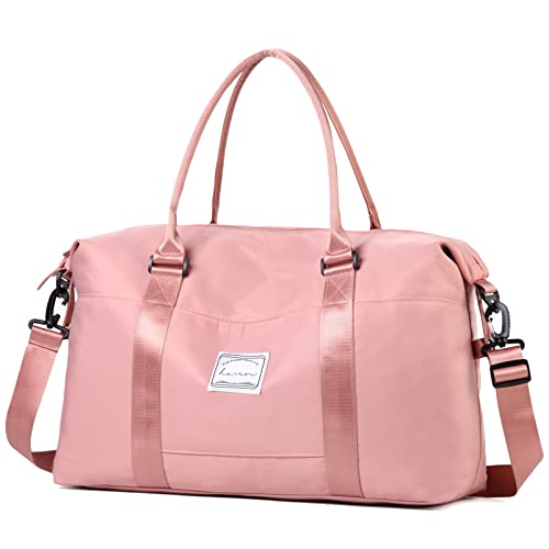 Damen-Wochenendtasche, großes Fassungsvermögen, Segeltuch, Reisetasche, übergroße Reisetasche, Wochenende, Übernachtung, Reisetasche, Handtaschen mit Schultergurten, rose Cover