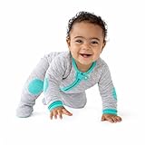 Baby Deedee Sleepsie Quilted - Cotton Baby Footie Pajama, Footed Pajamas, Winter Baby Clothes, Between-Leg Zipper for Easy Diaper Changes, Toddler Sleep and Play 18-24 Months, Heather Gray/Teal