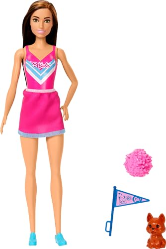 Muñeca Barbie porrista con accesorios de animadora miniatura 4
