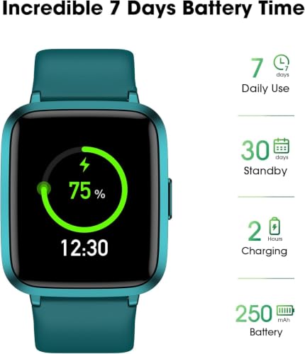 Image of Fitness Tracker Watch with Heart Rate, Activity Tracker, Pedometer Watch | Step Counter, Heart Rate Monitor, Sleep Monitor, Alarm Clock, Stopwatch, Fitness Tracker, IP68 Waterproof Smart Watches
