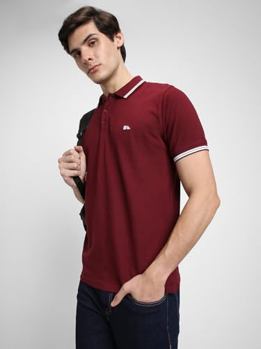 Image of Dennis Lingo Men's Cotton Solid Regular Fit Mandarin Collar Short Sleeve Polo Tshirt
