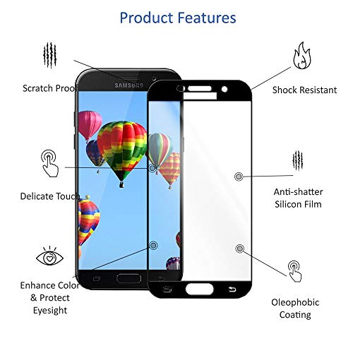 Image of Screen Protector for Samsung Galaxy A5 (2016) | A510 Black Tempered Glass Edge-to-Edge 6D Screen Guard With Installation Kit